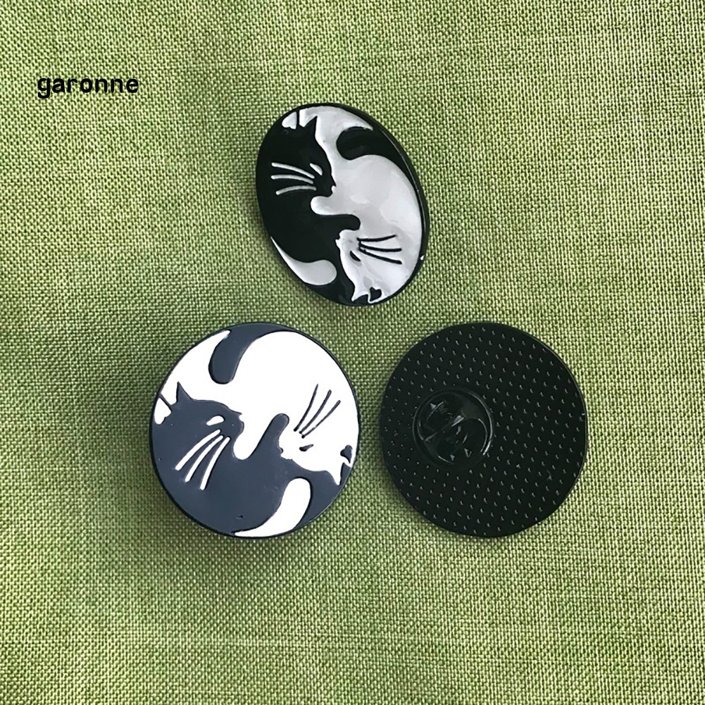 GA_Cute Cat Enamel Round Brooch Pin Badge Clothes Hat Backpack Decor Unisex Jewelry