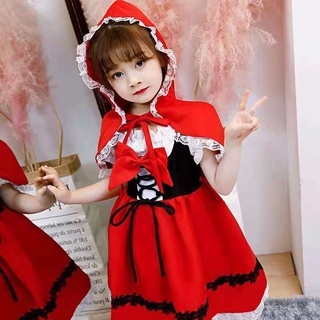 Đầm hóa trang cô bé quàng khăn đỏ cho bé gái