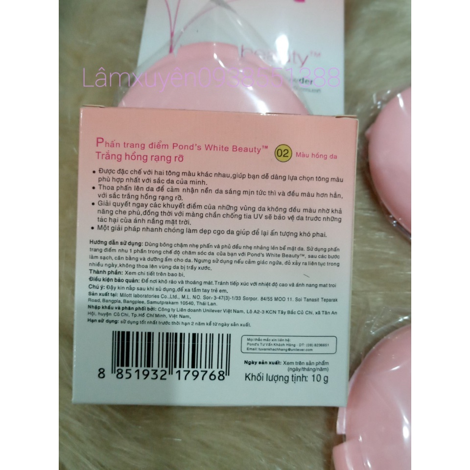 Phấn trang điểm ponds white beauty trắng hồng rạng rỡ 10g , kiềm dầu tốt ,nâng tông ,giá tận gốc ,sài siêu đã