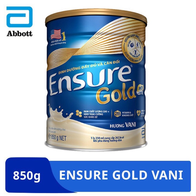 [Mã 229FMCGSALE giảm 8% đơn 500K] Sữa ensure gold hương vani 850g