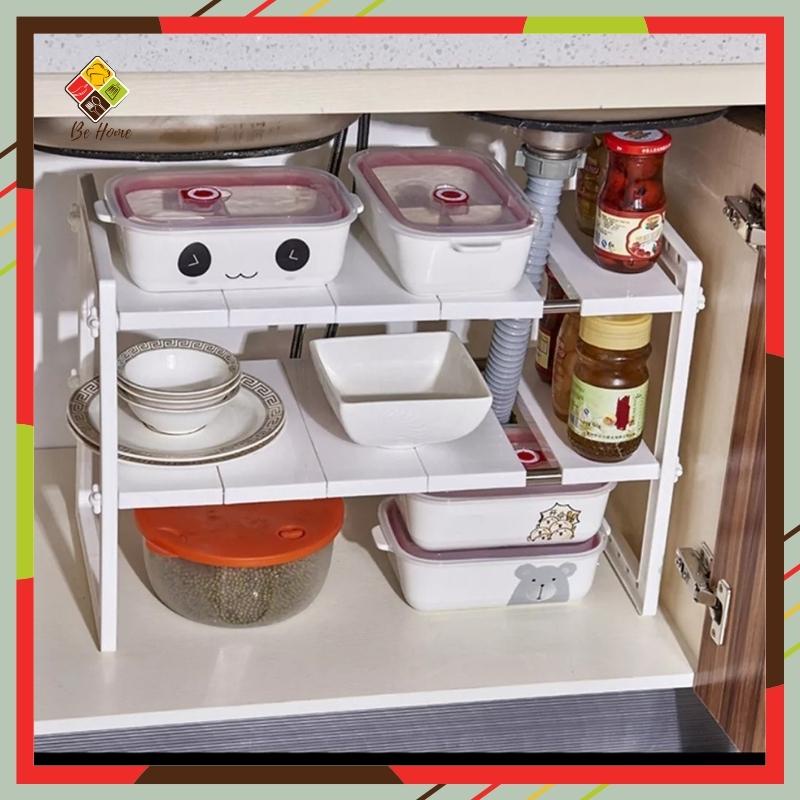 Kệ gầm bếp 2 tầng BEHOMEMALL Kệ để đồ nhà bếp đa năng tiện dụng tiết kiệm không gian