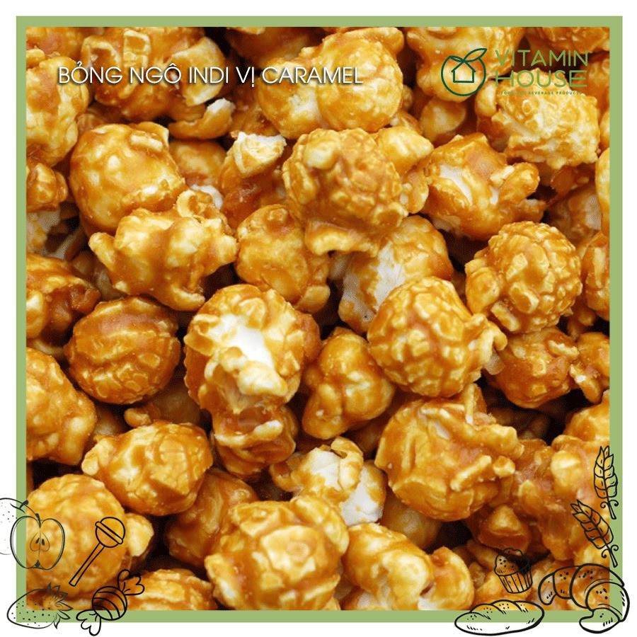 Bắp xô rang bơ Indi Popcorn Hàn Quốc Vị Caramel vị Socola sữa 180g [VITAMIN HOUSE]