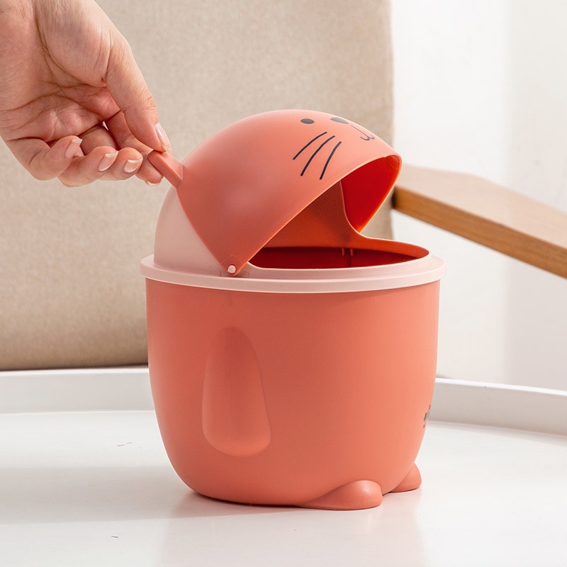 Thùng Rác Mini JUJIAJIA Để Bàn Có Nắp Đậy Tiện Dụng