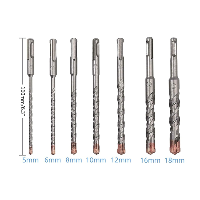Bộ Mũi Khoan Bằng Hợp Kim Cứng Chuyên Dụng Cho Bê Tông SDS Plus