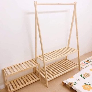 Giá / Kệ treo quần áo chữ A 2 tầng gỗ thông và gỗ MDF cao cấp chống mối mọt chịu tải lớn, chống cong vênh- Bảo hành 12TH