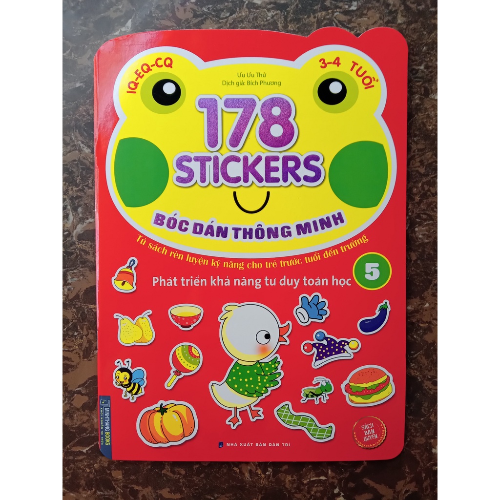 Sách - 178 Stickers Bóc Dán Thông Minh Phát Triển Khả Năng Tư Duy Toán Học (3 - 4 Tuổi) Tập 5