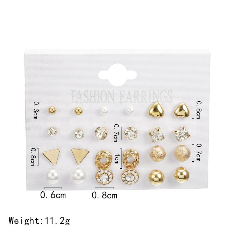 Set 12 Cặp Hoa Tai Kiểu Dáng Hàn Quốc Thời Trang Dành Cho Nữ