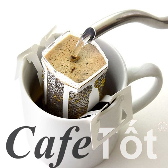 [10 gói x 16 gram] Cà Phê Túi Lọc CafeTot (Cafe Tốt) Phin Giấy Rang Xay 100% Rang Mộc Nguyên Chất Không Phụ Gia