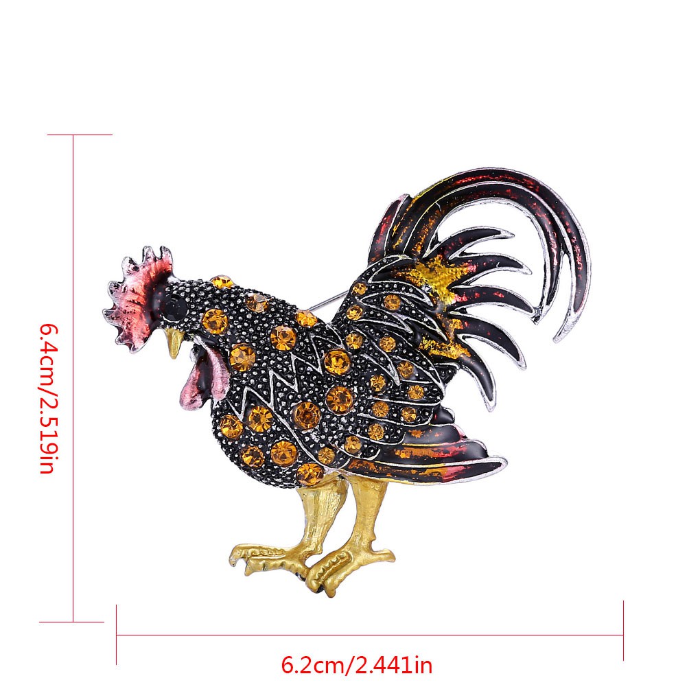 Trâm Cài Áo Hình Gà Trống Đính Đá Thời Trang