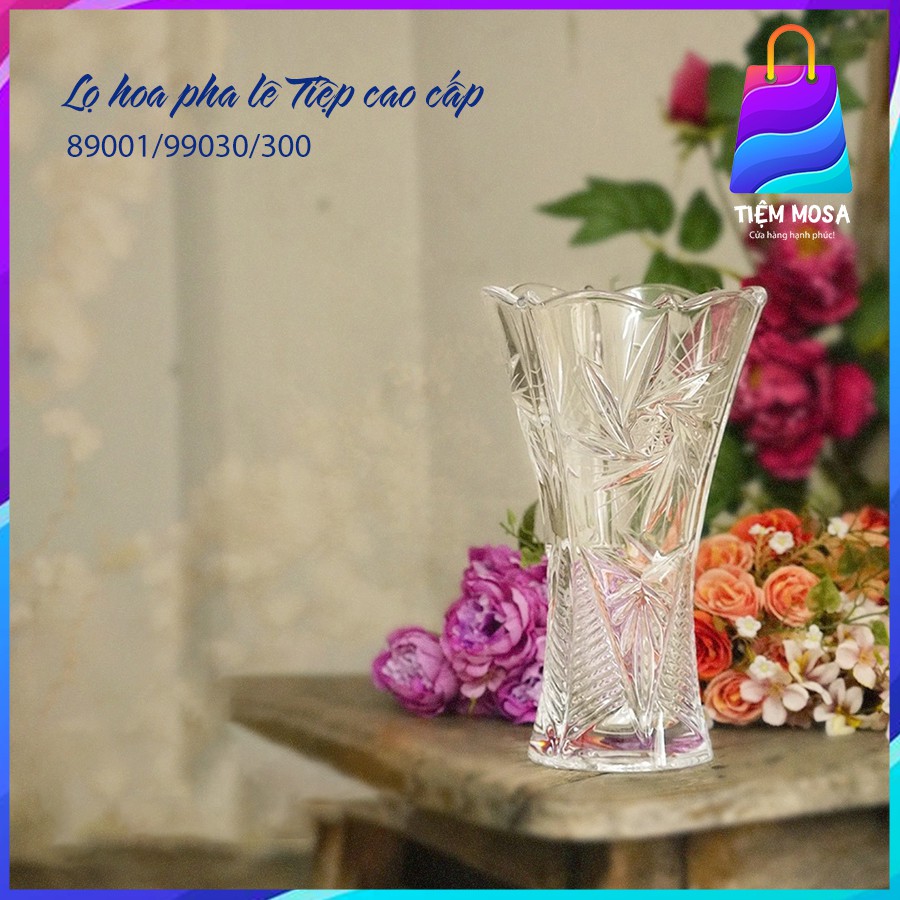 HÀNG NHẬP KHẨU - Lọ hoa Pha lê Tiệp - Lọ hoa chính hãng - quà tặng sang chảnh cho gia đình 89001/99030/300
