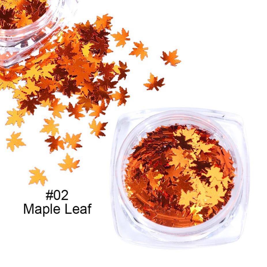 Phụ Kiên Lá Phong ( Set 12 Hũ Trang Trí Móng)