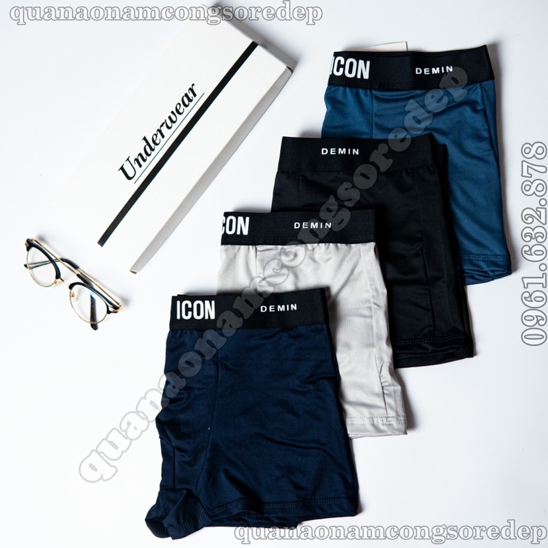 SET 4 , SET 5 quần sịp nam ICON. Quần Lót đùi nam Thun Lạnh ICON Co dãn 4 chiều, Sịp đùi Nam, quần sịp boxer Thun Lạnh