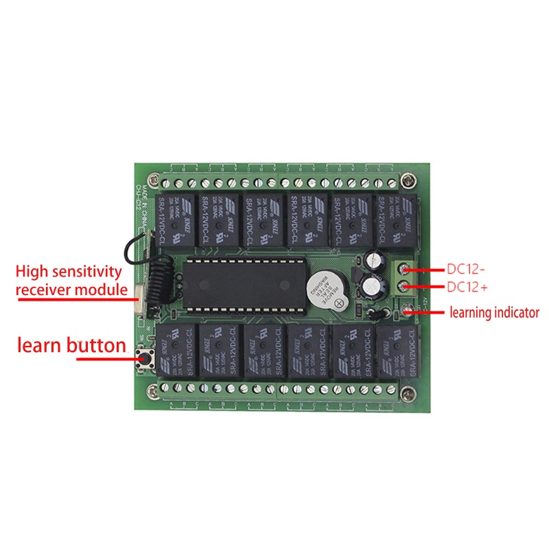 Remote Điều Khiển Không Dây DC 12V 433Mhz 12CH