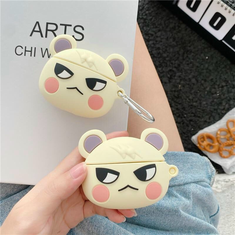 Case bọc silicon tai nghe Airpods 1,2 i11, i12, 3 Pro hình mèo má hồng siêu kute ( Tặng móc treo)