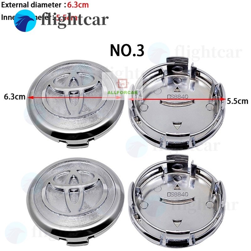 Set 4 Nắp Đậy Trục Bánh Xe 57mm 58mm 62mm 63mm Cho Toyota Avanza Innova Revo Estimate Corolla Camry Yaris Altis Vios