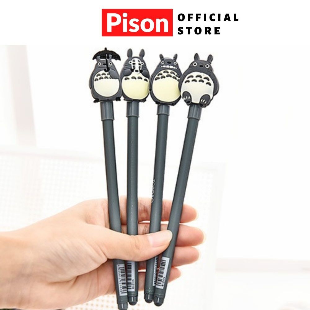 Bút bi nước mực gel hình Totoro Pison, mực đen ngòi kim 0.38mm - PVN1907 - 1 cái