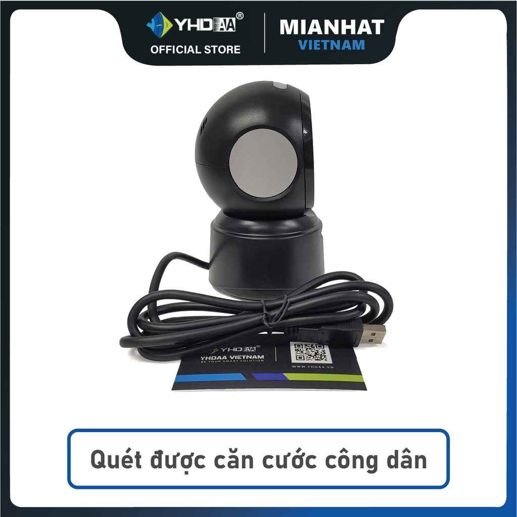 Máy quét mã vạch để bàn YHD 9300D đọc mã vạch Barcode 1D Qrcode 2D trên bao bì sản phẩm hàng hóa dùng trong Siêu thị