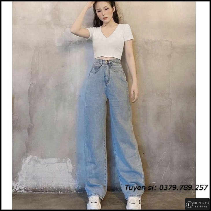 [Sỉ] Quần jean nữ baggy giá rẻ TA07