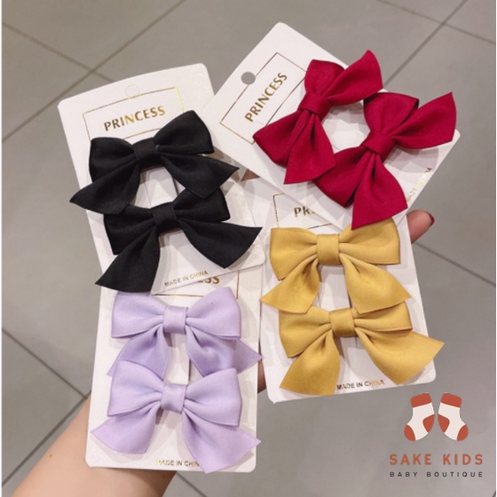 Set 2 kẹp tóc cho bé gái - Kẹp tóc Nơ xinh xắn đáng yêu màu Pastel phong cách Hàn Quốc mẫu mới nhất