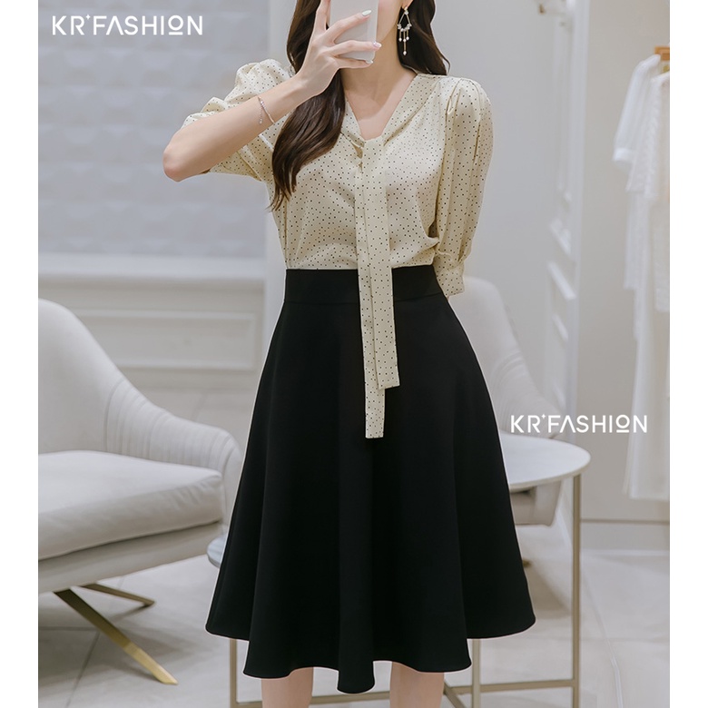 Chân váy chữ A xòe dáng dài ngắn SK2108 công sở, vải mềm mại váy xòe nữ ngọt ngào, hàng cao cấp đẹp Krfashion