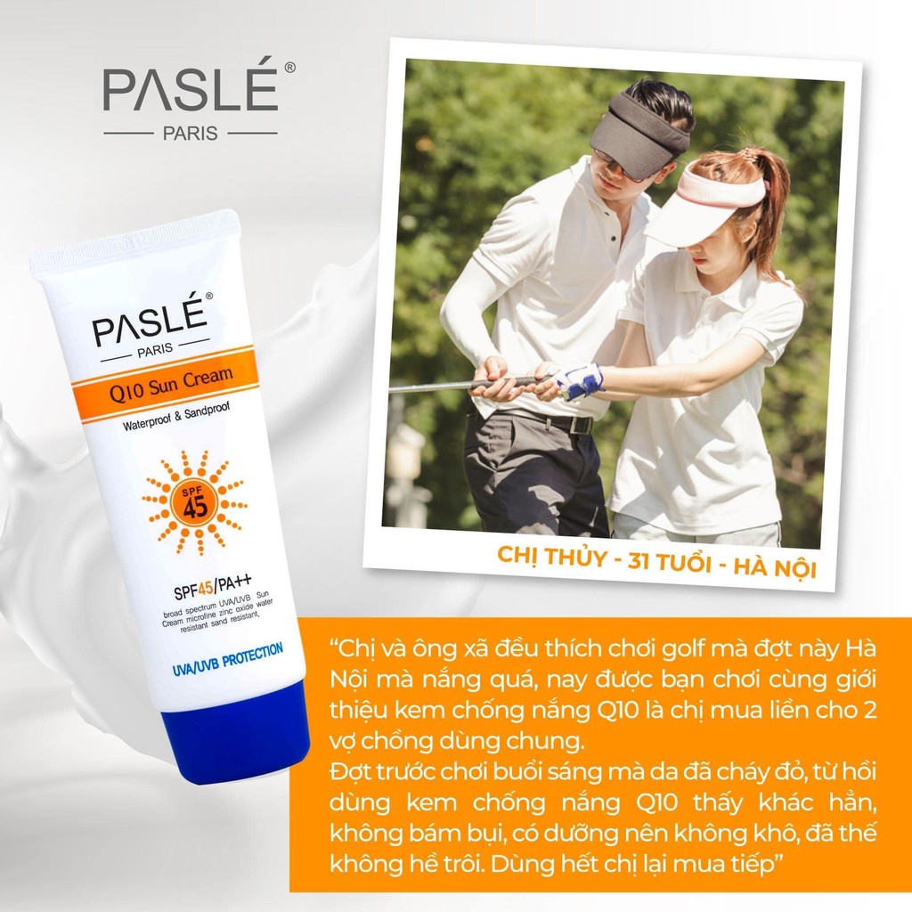 KEM CHỐNG NẮNG Q10, SPF 45++, Pasle' - Hàn Quốc