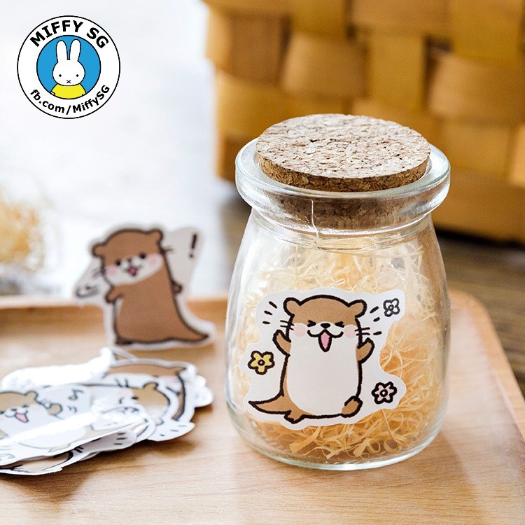 Hộp 45 sticker hoạt hình trang trí planner/bulletjournal RÁI CÁ MOE MOE