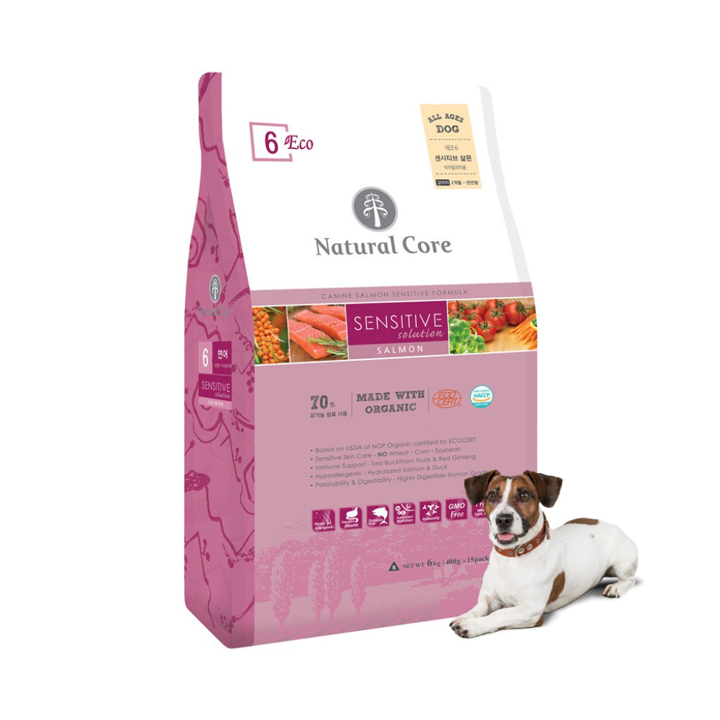 10kg Thực phẩm cho chó nhạy cảm Natural Core Eco 6 Hàn Quốc [Vị cá hồi]