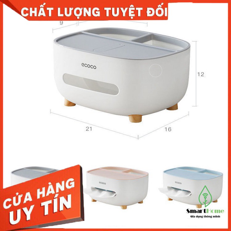 HÀNG CAO CẤP -  Hộp Nhựa Ecoco Đựng Giấy Ăn E2009, Hàng Cao Cấp Tích Hợp Để Đồ Tiện Lợi Đa Năng  - Hàng Cao Cấp