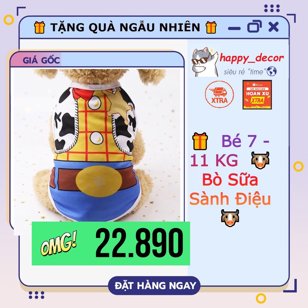 🎁 TẶNG QUÀ NGẪU NHIÊN 🎁 Bé 7 - 11 KG 🐮 Bò Sữa Sành Điệu 🐮 Quần Áo Dành Cho Thú Cưng Thời Trang
