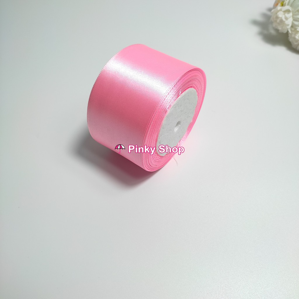 Ruy băng, dây ruy băng lụa Satin 5cm giá rẻ nhiều màu làm phụ kiện handmade Pinky Shop mã RBL05CM