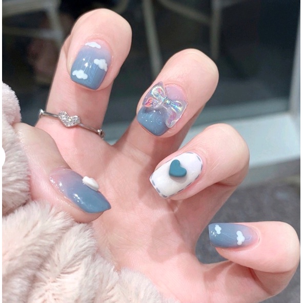 🍒🍒Móng tay giả gắn nơ sẵn Xinh Xắn_HÌNH THẬT 🍒🍒