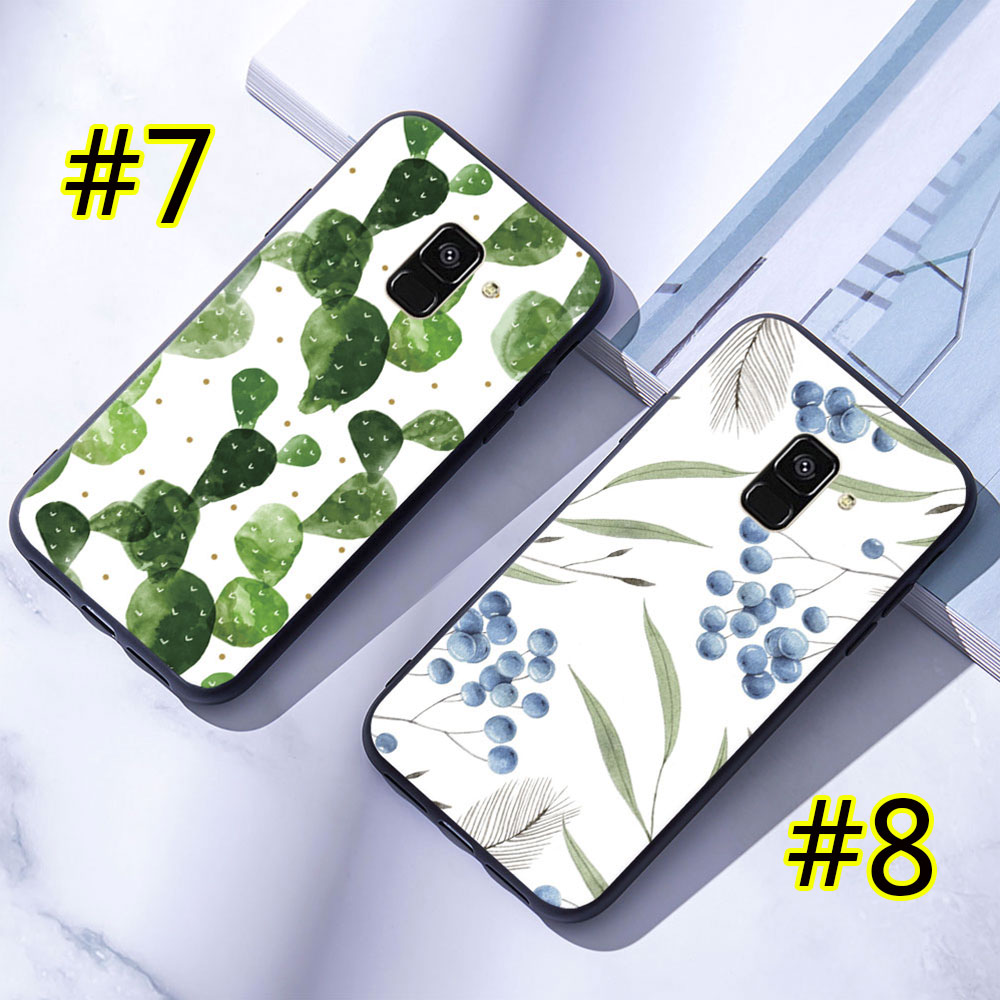 Ốp lưng samsung Điện Thoại Bằng Silicone Mềm In Hình Thực Vật Cho Samsung Galaxy A6 / A8 Plus / A7 / A9 2018