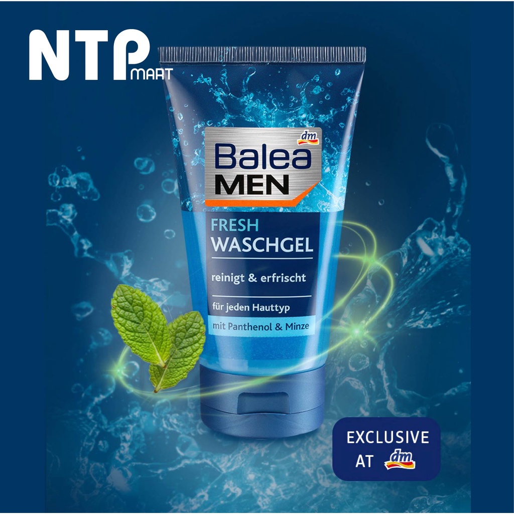 Sữa rửa mặt nam Balea Men Waschgel Fresh tuýp 150ml nhập khẩu Đức