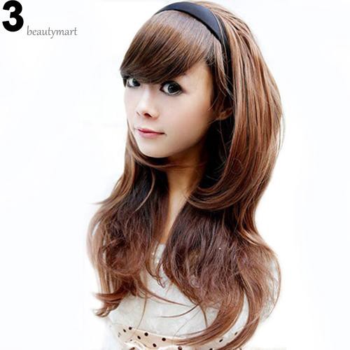 Tóc giả nữ kiểu ngắn ngang vai xoăn gợn sóng thời trang