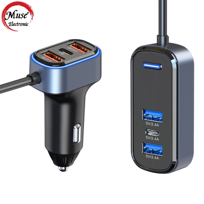 Bộ Sạc Nhanh SC05 65.5w PD / QC3.0 Hiển Thị Điện Áp Usb Hub Cho Xe Hơi