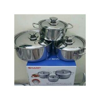 Bộ 3 nồi inox cao cấp Sharp