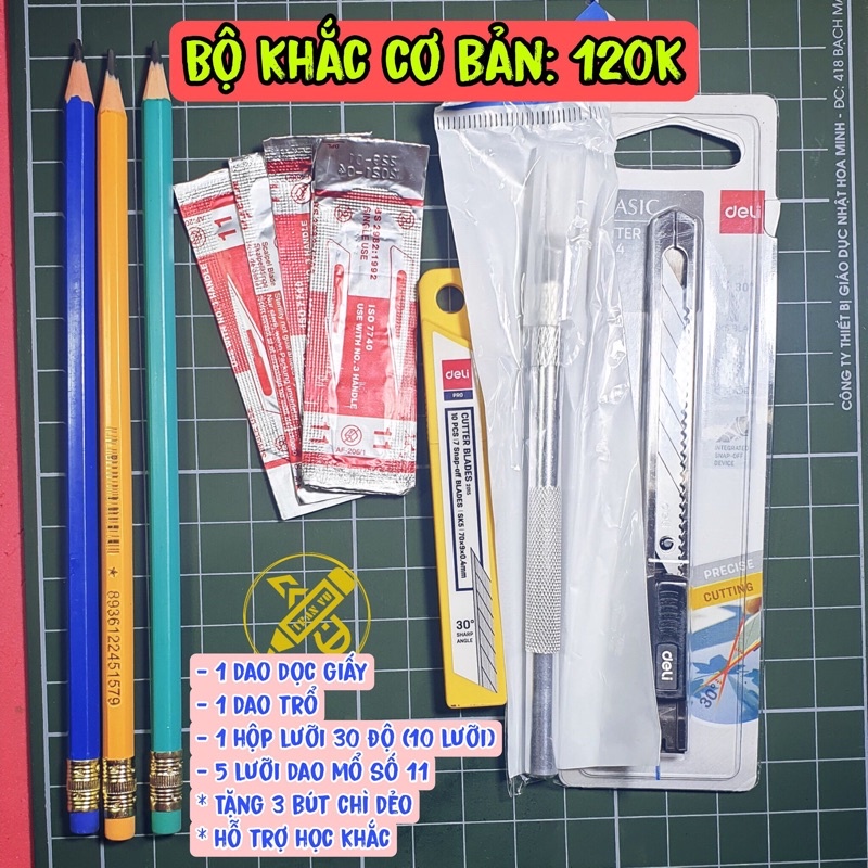 Combo bộ khắc bút chì cơ bản
