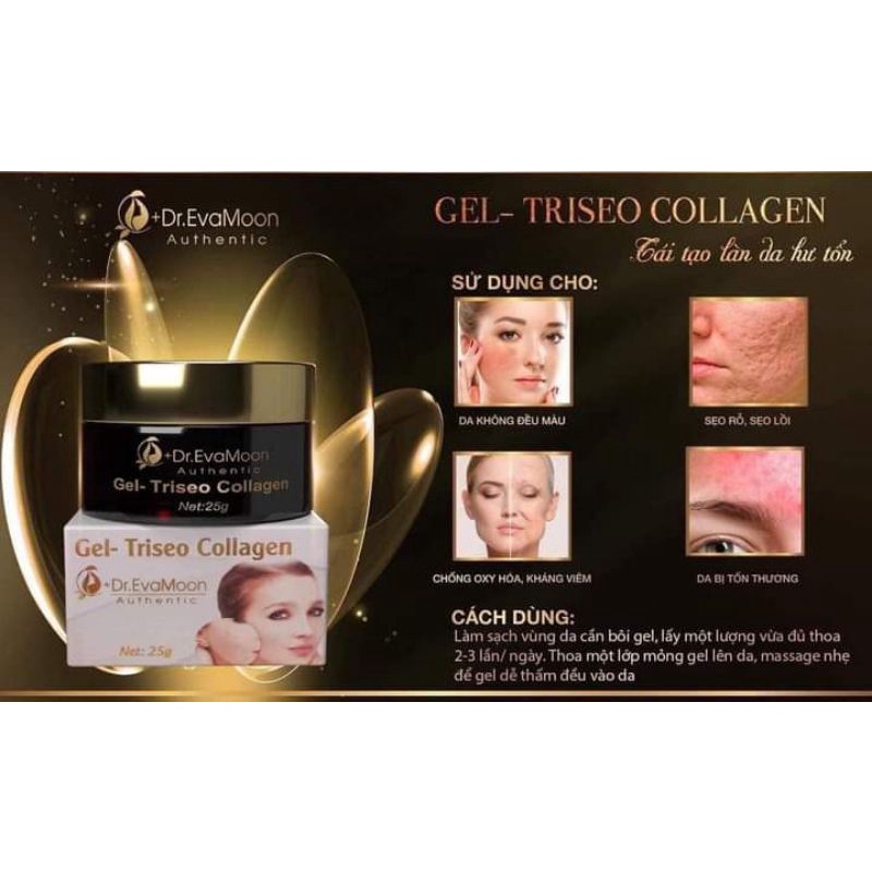 Gel sẹo collagen Dr Eva Mom 25g. Tặng kèm 10 bông tẩy trang