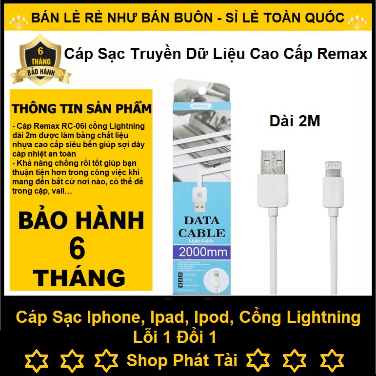 CÁP SẠC LIGHTNING REMAX RC-06I