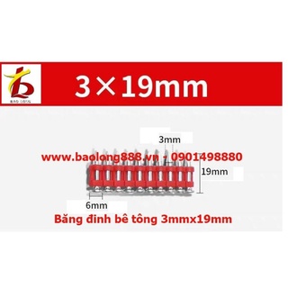 Đinh bắn bê tông  Size 3x19; (1000 đinh/hộp + 1 bình Gas)**Liên hệ để được giá tốt**