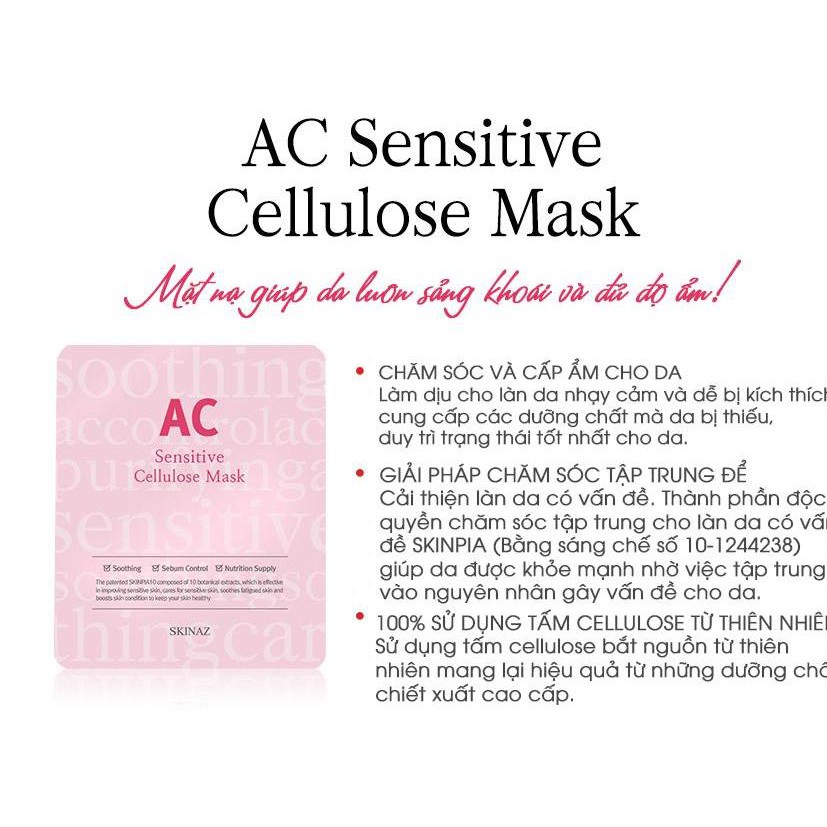 Mặt Nạ AC Sensitive Cellulose Mask Skinaz Hàn Quốc