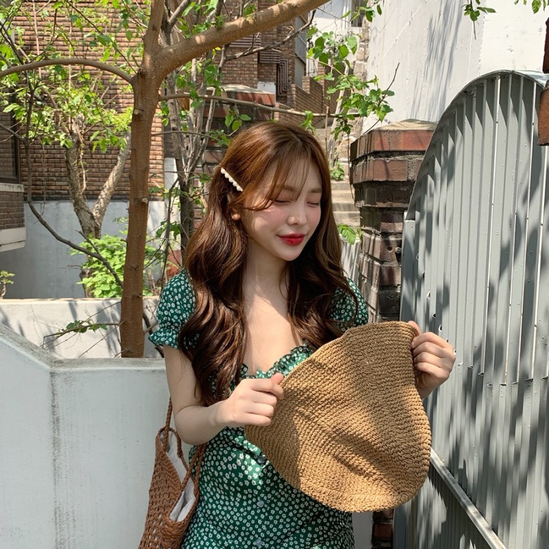 Xiaozhainv Đầm Hoa Tay Ngắn Phong Cách Retro Quyến Rũ Nữ Tính | BigBuy360 - bigbuy360.vn