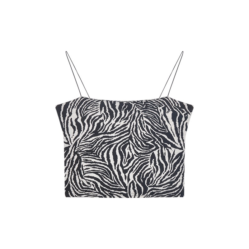 Áo Croptop Hai Dây Họa Tiết Ngựa Vằn Thời Trang Hàn Quốc Gợi Cảm Cho Nữ