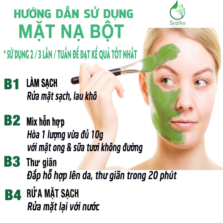 Bột Cám Gạo nguyên chất Suziko đắp mặt nạ hữu cơ 50G | 100% Organic