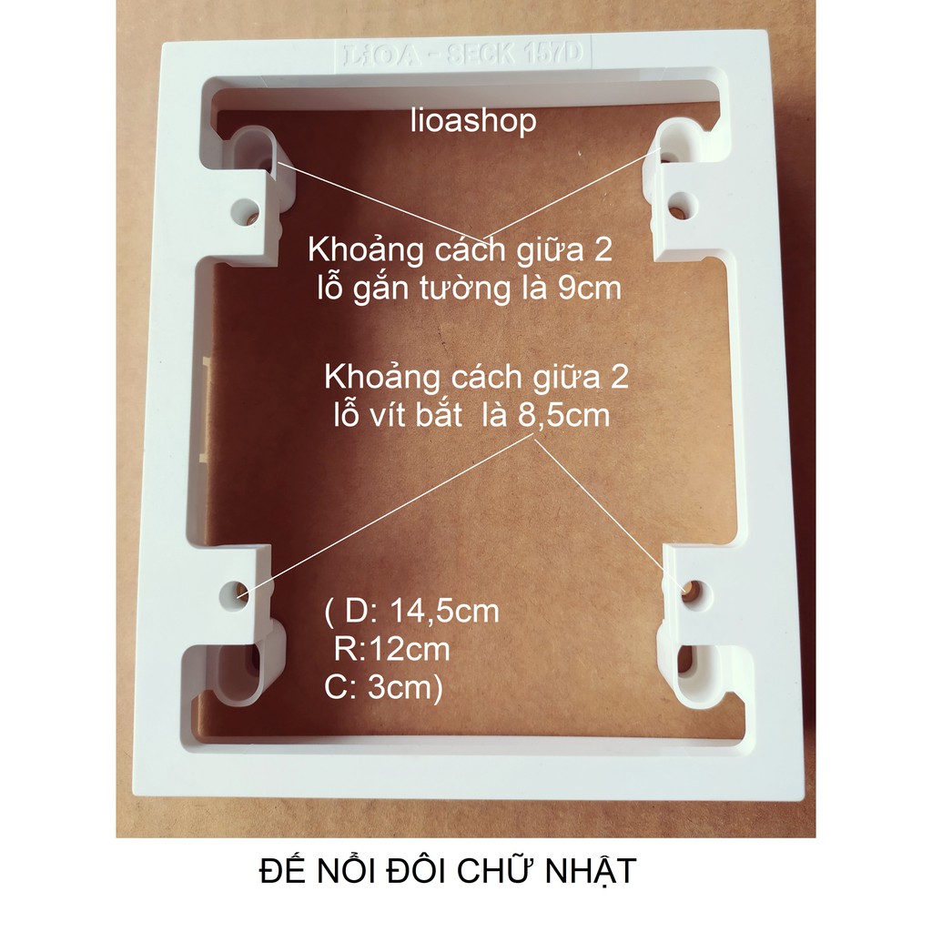 ĐẾ ÂM ĐÔI -ĐẾ NỔI ĐÔI LIOA DÙNG CHO MẶT CHỮ NHẬT.