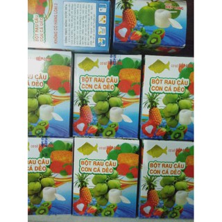 HỘP BỘT RAU CÂU CON CÁ DẺO {12 gói}