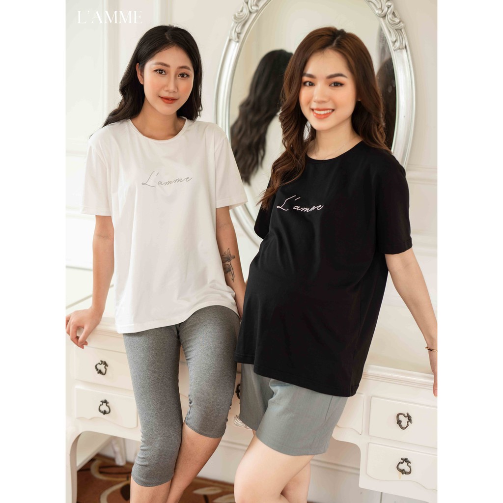 Quần legging bầu cạp chun hè cho mẹ bầu thoải mái khi ở nhà, tự tin khi xuống phố thiết kế bởi LAMME
