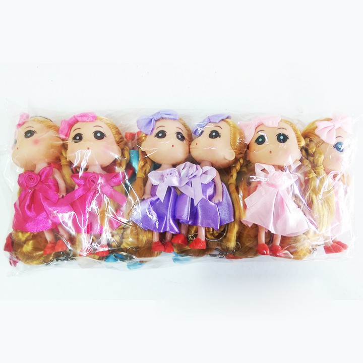 [sỉ ib] Đồ chơi búp bê Chibi chân ngắn đầm ngắn 12Cm, búp bê chibi móc khóa