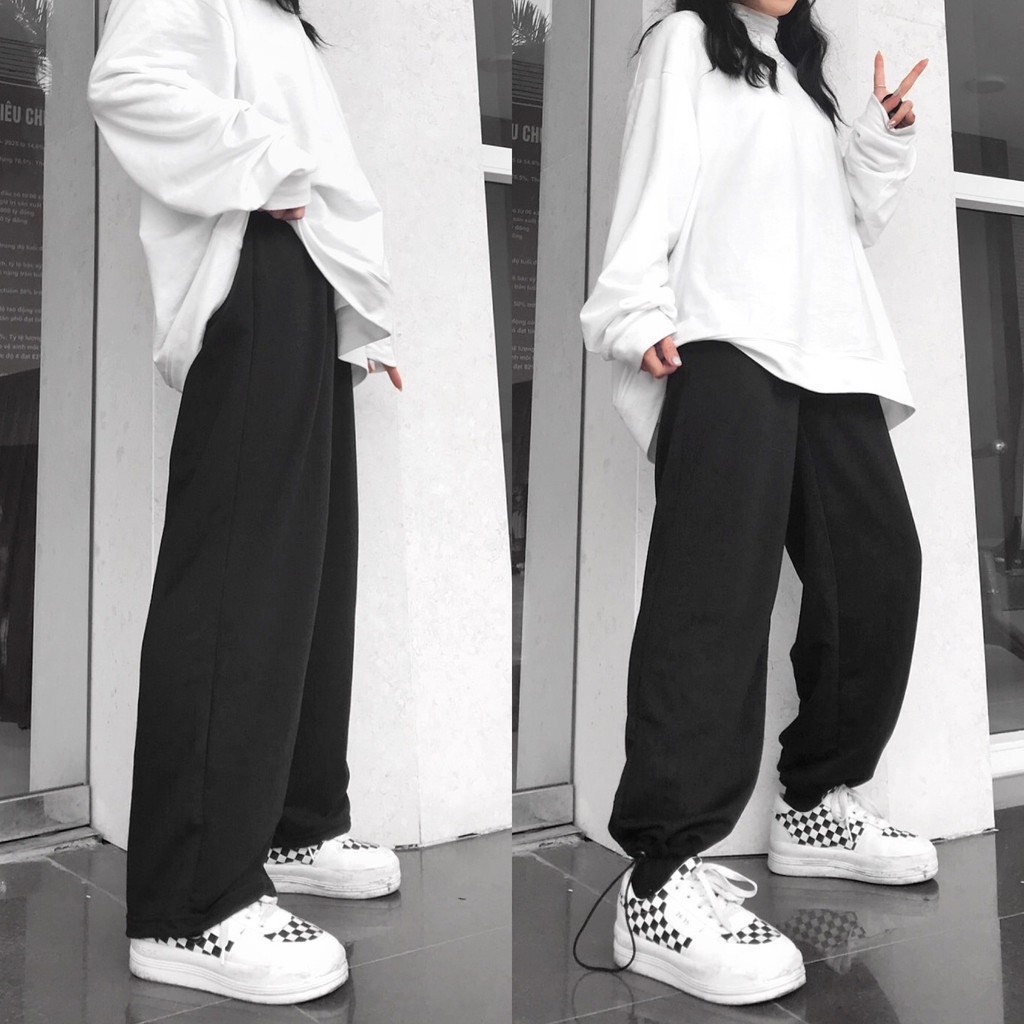 Quần thun Jogger thể thao nam nữ form rộng lưng thun dây rút – Unisex 2022