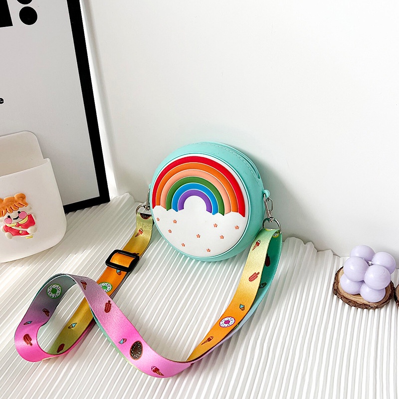 Túi Đeo Chéo Hình Bánh Donut Bằng Silicon Phong Cách Công Chúa Dễ Thương Cho Bé Gái